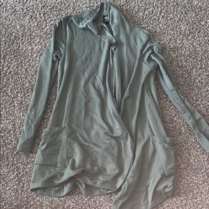 Olive Sweater with neck button